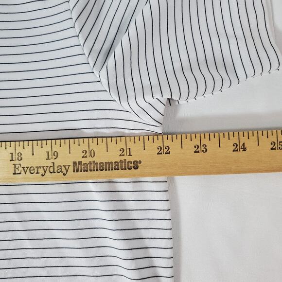 Jack Nicklaus Polo Shirt Men’s Large White Black Stripe Golf Shirt Golden Bear - Picture 6 of 8